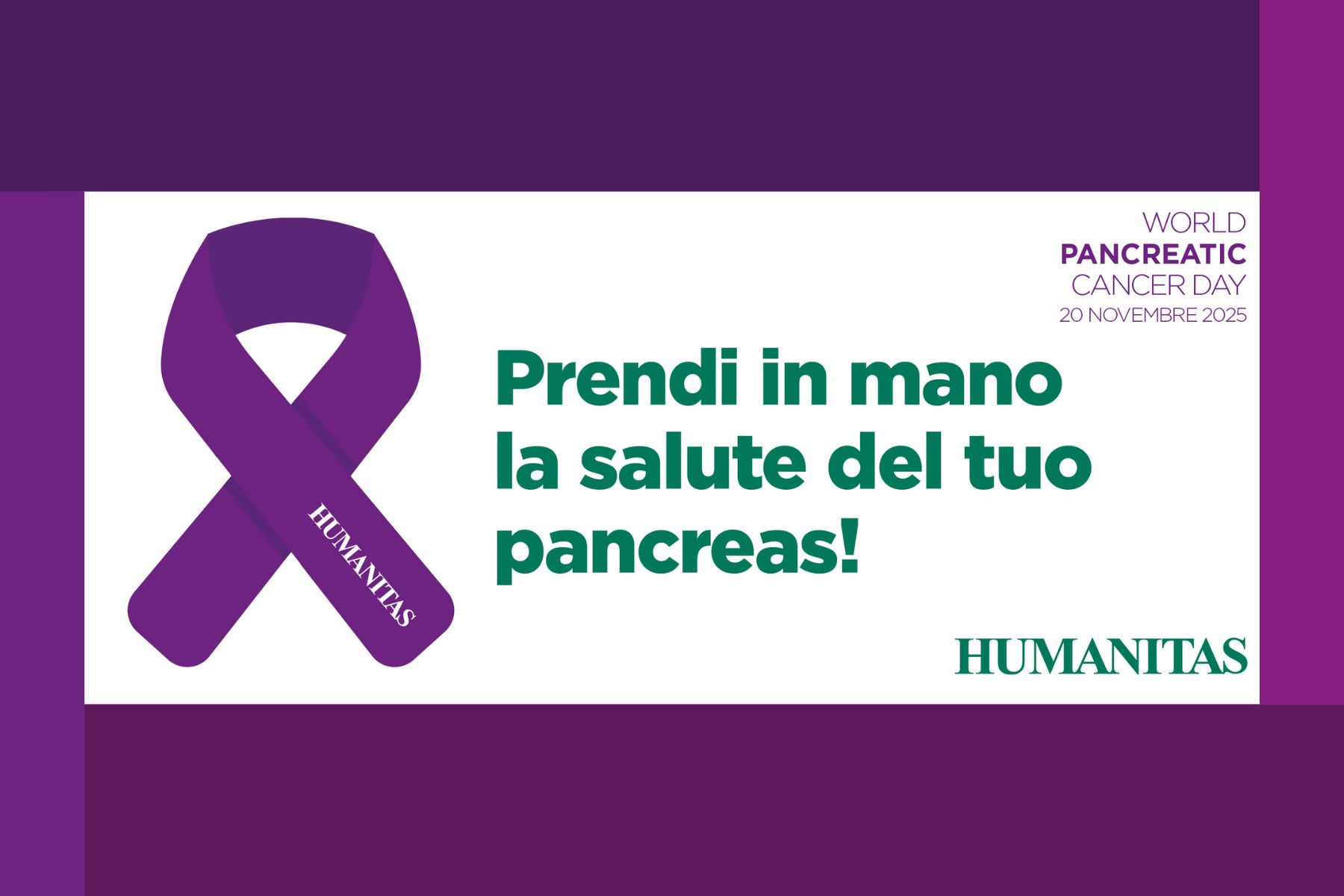 Locandina evento per giornata mondiale del tumore al pancreas