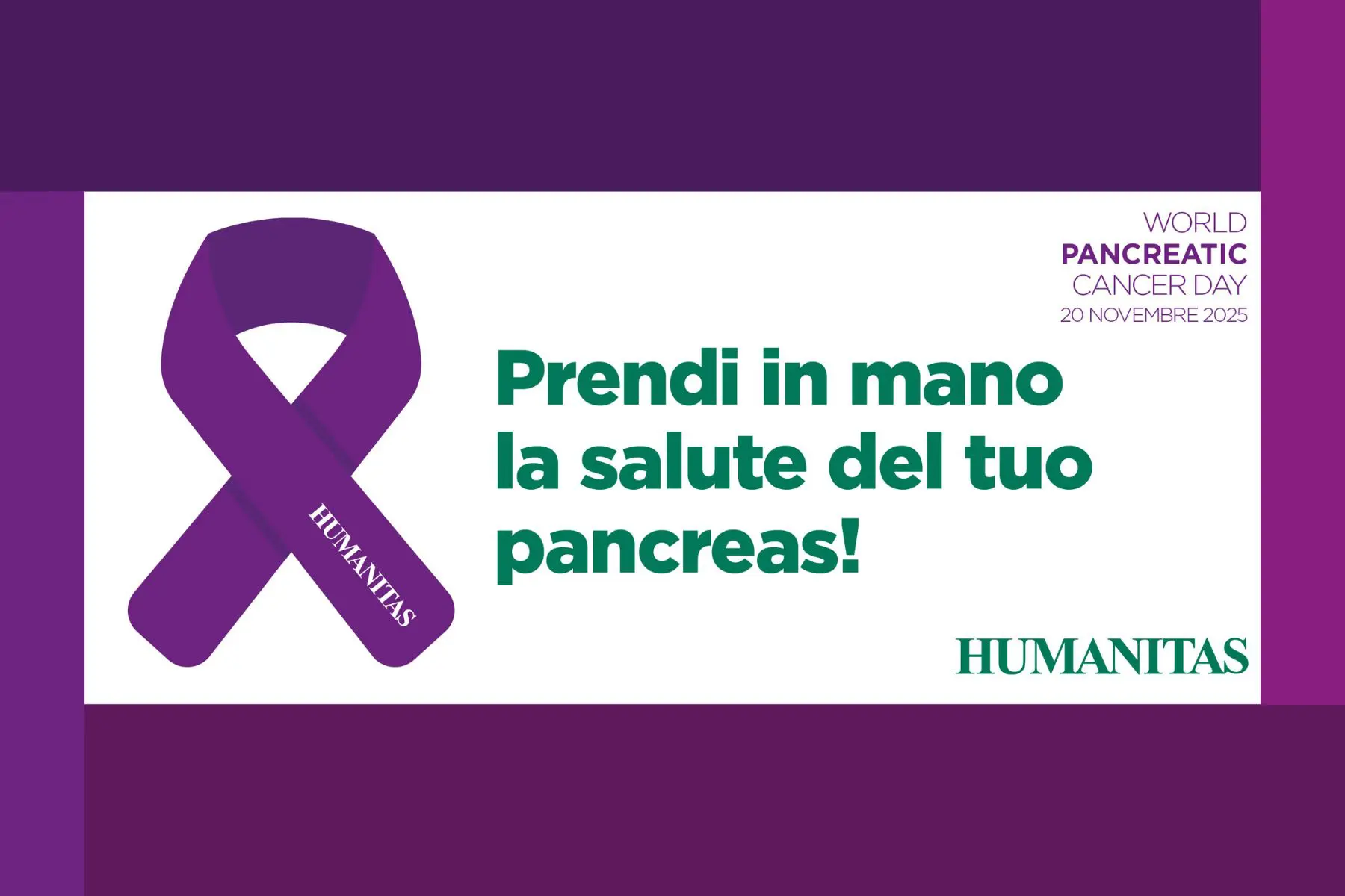Locandina evento per giornata mondiale del tumore al pancreas