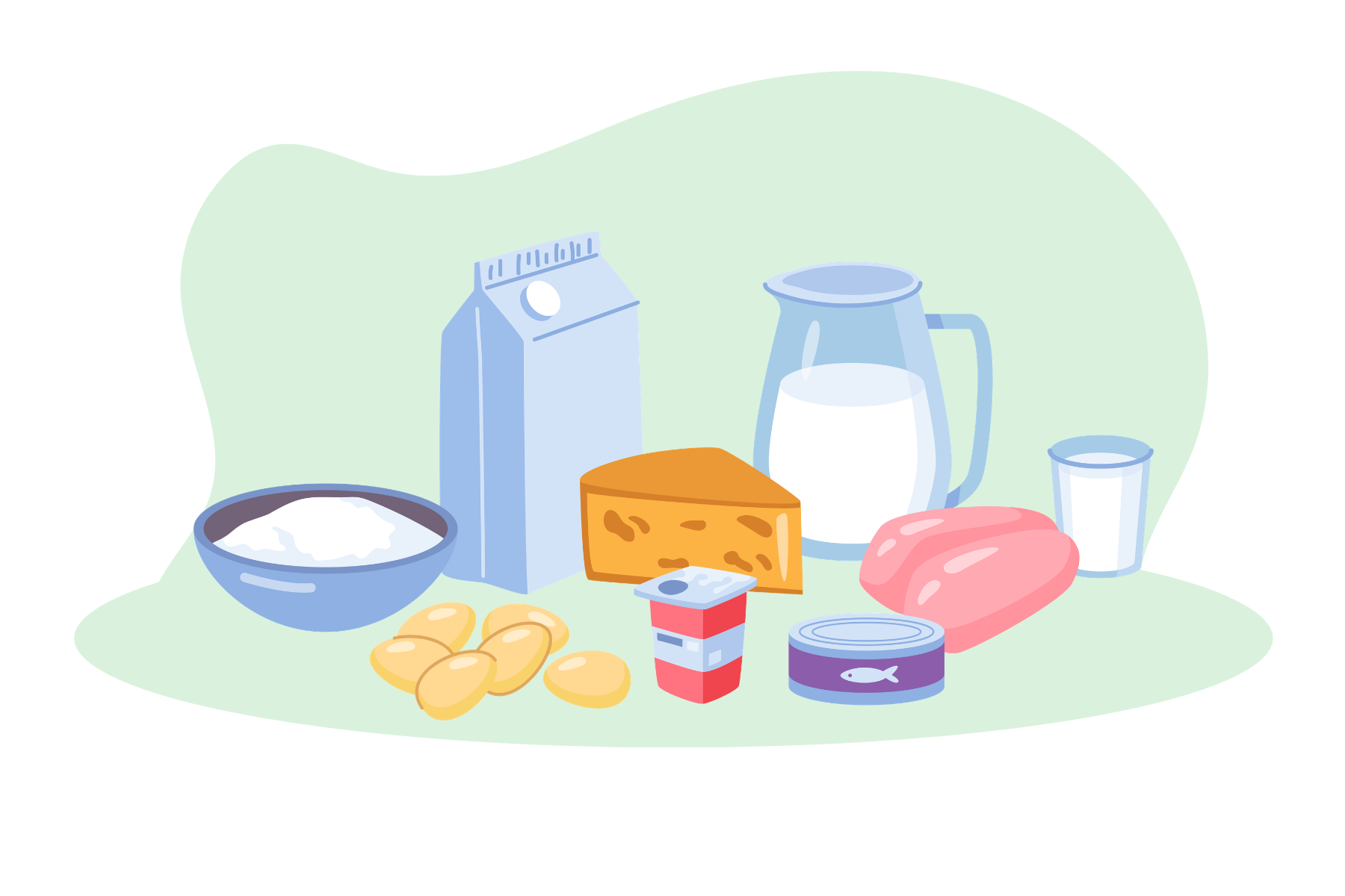 immagine rappresentante alcuni alimenti ricchi di proteine