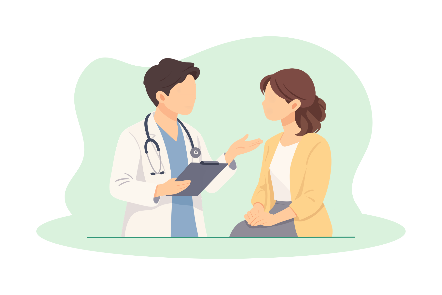 immagine rappresentativa di paziente che parla con medico
