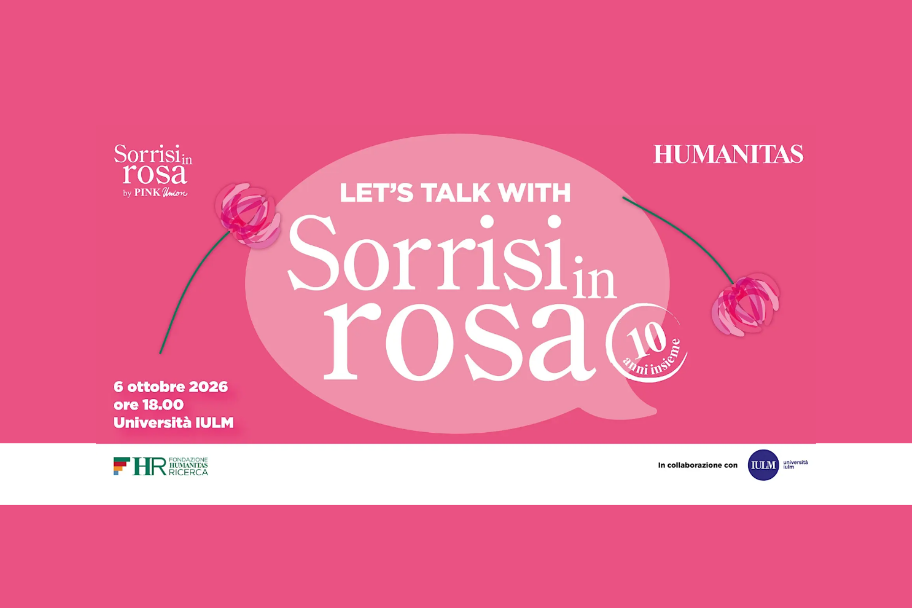 Locandina let's talk with Sorrisi in Rosa